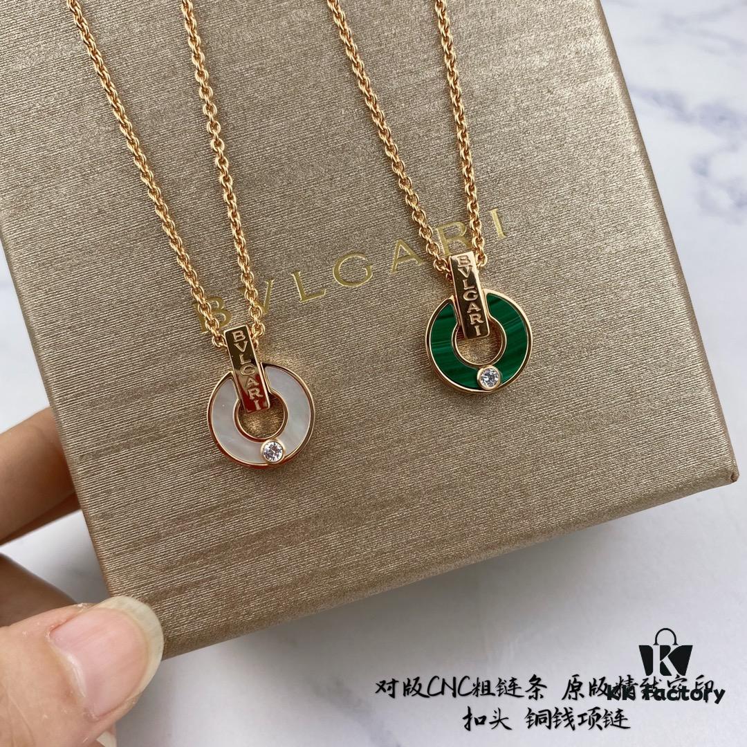 New 925 Silver Bvlgari Coin Necklace