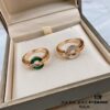 New Arrival 925 Natural White Mother of Pearl 5140180 Natural Peacock Green 5140196 BVLGARI Coin Ring CNC Precision Carved Version