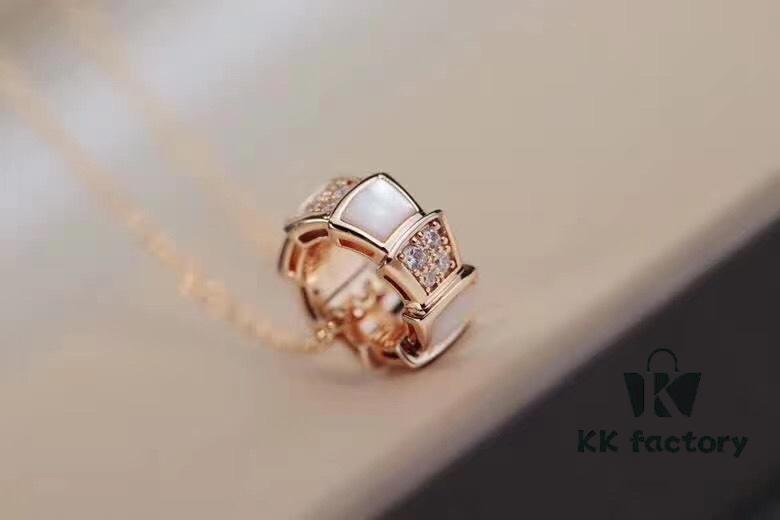 Bvlgari Serpenti Snake Bone Necklace with Red Carnelian and Diamonds