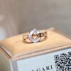 New 925 Natural White Mother of Pearl Bvlgari Coin Ring