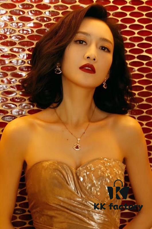 Bvlgari Diva Series Necklace, Same as Wang Ou's Style, Red Diamond, Hollow-out Dress Design, Premium German Imported S925 Sterling Silver with Thick Gold Plating