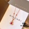 Bvlgari Diva Series Necklace, Same as Wang Ou's Style, Red Diamond, Hollow-out Dress Design, Premium German Imported S925 Sterling Silver with Thick Gold Plating