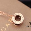 Bvlgari Sterling Silver Full Diamond Rose Gold Black Ceramic Necklace
