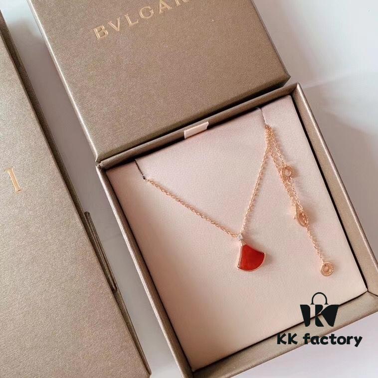 Small Fan Pendant Necklace Inspired by Bvlgari