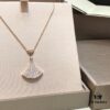 BVLGARI Bulgari Divas' Dream Embrace Your True Self Fan Full Diamond Necklace, 18K Gold Plated with Fully Set Diamond Craftsmanship