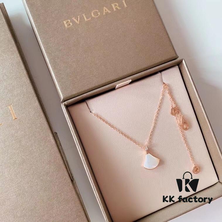 Small Fan Pendant Necklace Inspired by Bvlgari