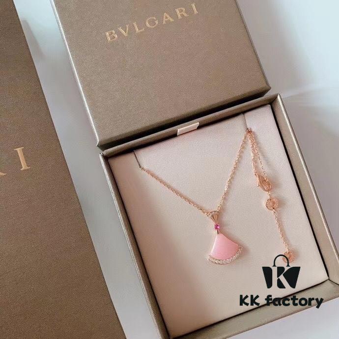 Large Sequined Fan Skirt Necklace with Rhinestones, BV Bulgari Style, Four Colors Available, Premium Craftsmanship, In Stock