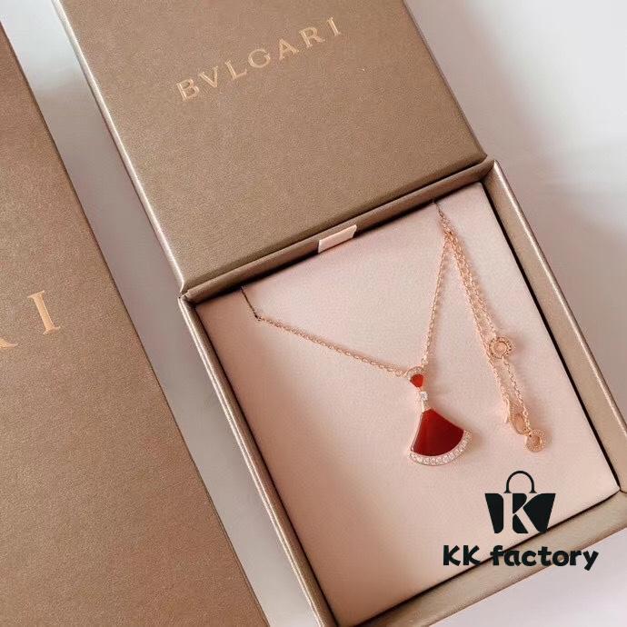 Large Sequined Fan Skirt Necklace with Rhinestones, BV Bulgari Style, Four Colors Available, Premium Craftsmanship, In Stock