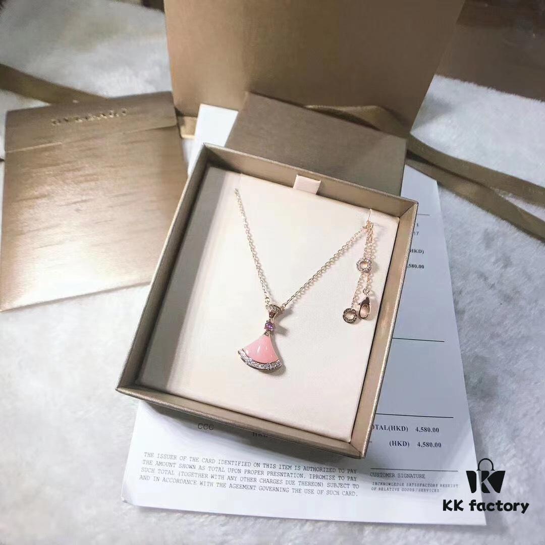 Bvlgari New Qi Xi Pink Opal Dress Necklace