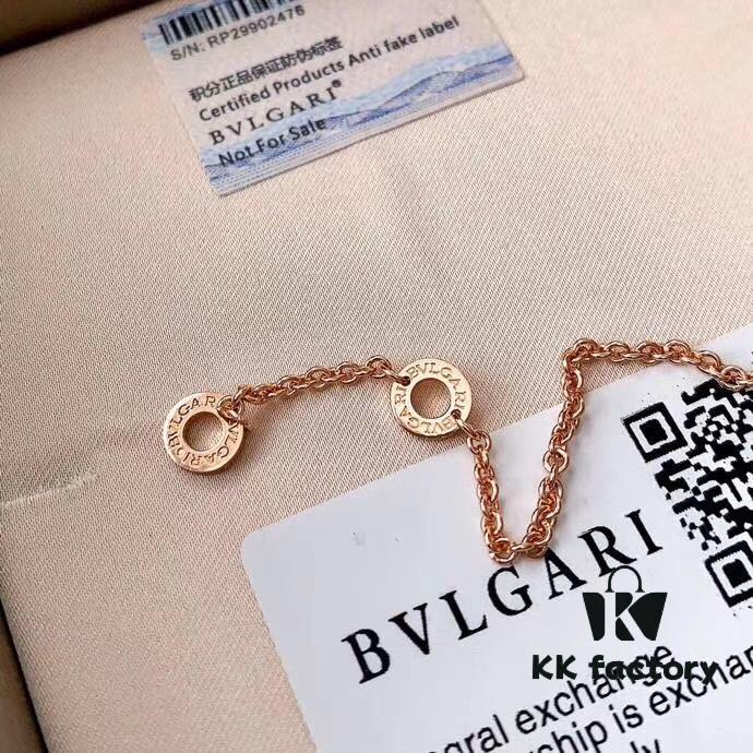 BVLGARI B-Zero Series Serpenti Full Diamond Rose Gold Bracelet S925 Sterling Silver Plated with 18K Thick Gold and Swarovski Crystals