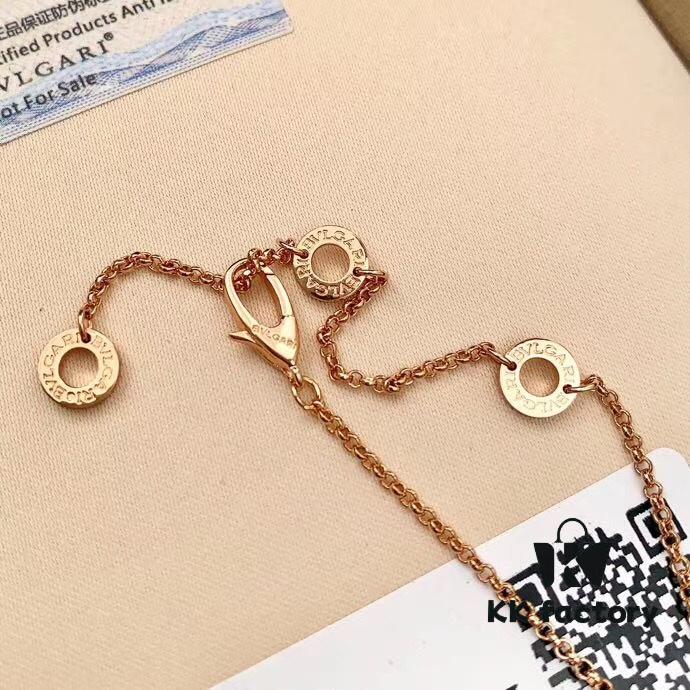 Bvlgari Serpenti Rose Gold Full Diamond Necklace in 925 Sterling Silver with 18K Thick Gold Plating