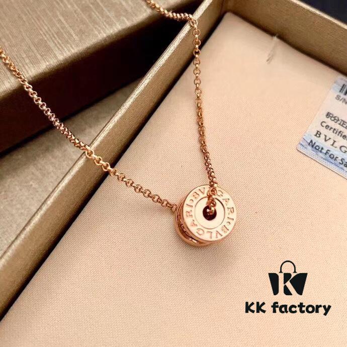 Bvlgari Serpenti Rose Gold Full Diamond Necklace in 925 Sterling Silver with 18K Thick Gold Plating