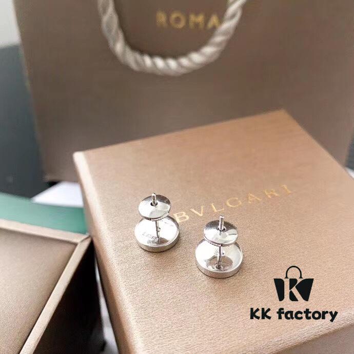 BVLGARI B.ZERO1 Series Stud Earrings with Black Onyx, 925 Silver Version