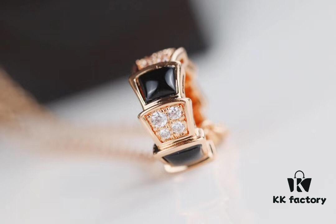 Bulgari Serpenti Series Snake Bone Necklace with Red Carnelian and Diamonds