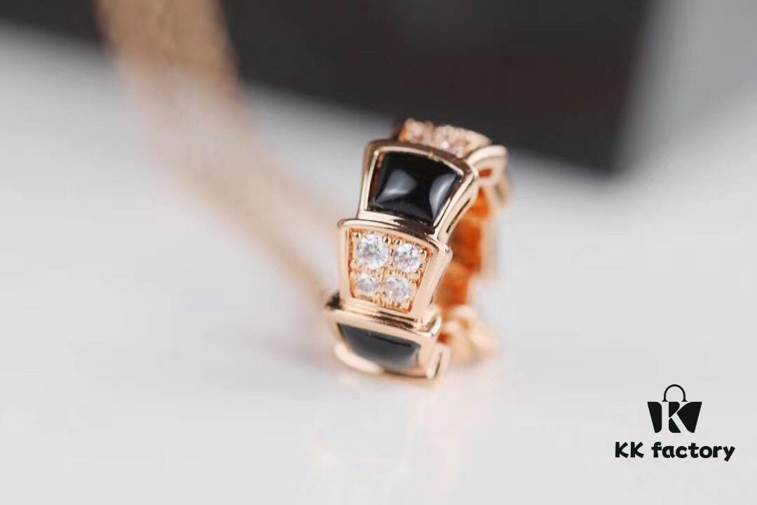 Bulgari Serpenti Series Snake Bone Necklace with Red Carnelian and Diamonds