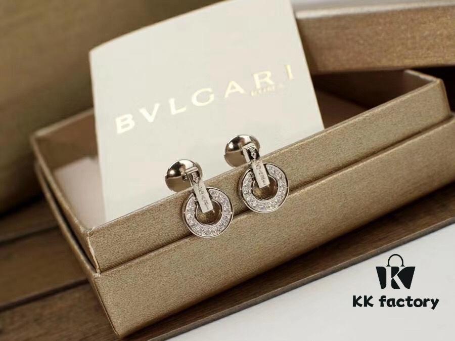Top-Tier Bvlgari 2020 Roman Series Classic Disc Diamond Letter Stud Earrings, Exclusive Launch