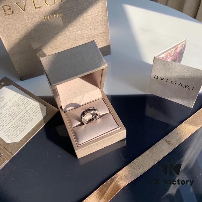 BVLGARI BVLGARI Little Human Pure Silver Ring, Celebrity-Endorsed Charity Edition, Crafted with 925 Silver and Premium Black Ceramic, Exquisite Detailing, Unisex Design Fits Sizes 5-11, Perfect for Travel, Work, or Casual Wear