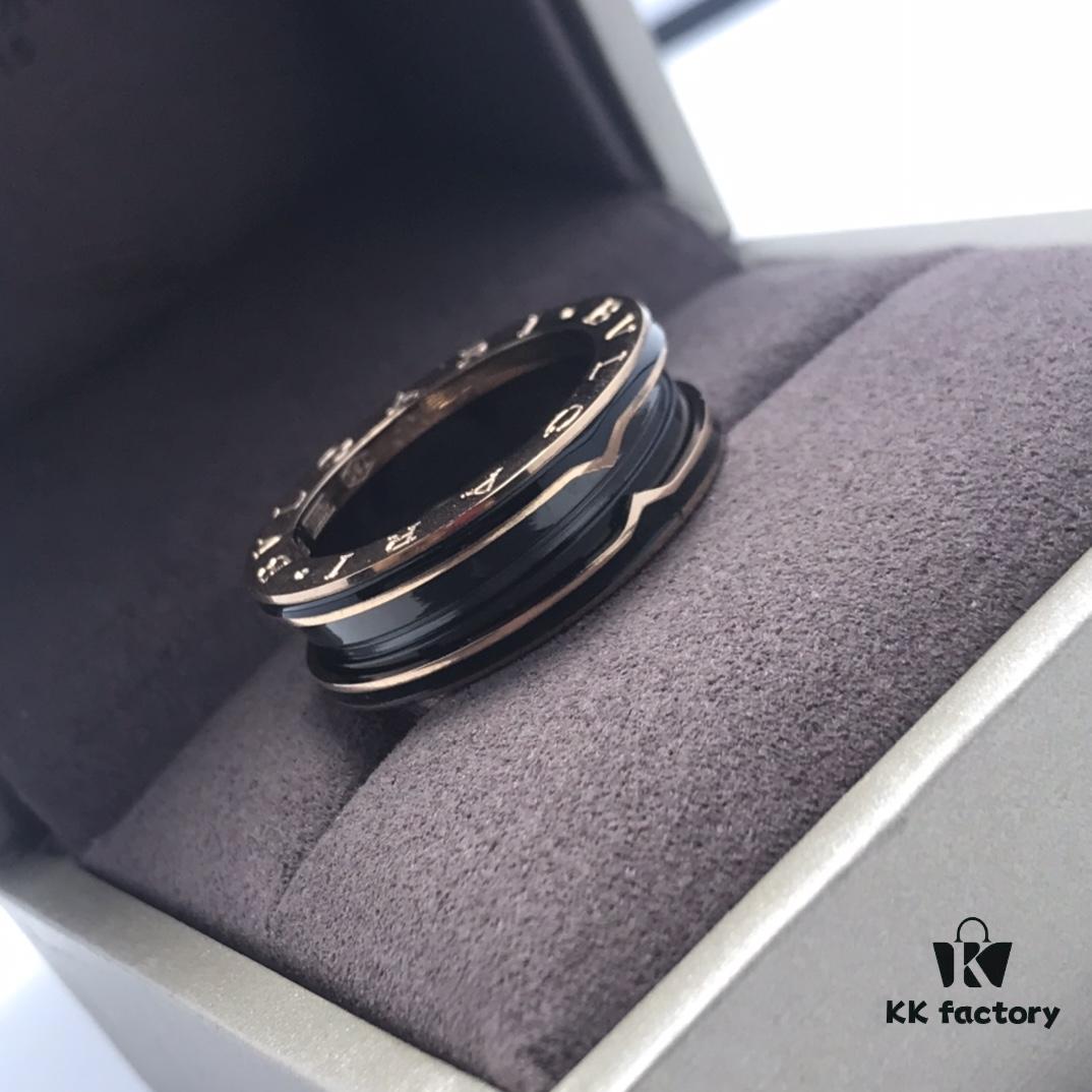 Bvlgari Ring New Black Edge Ceramic Ring Size: 5-11
