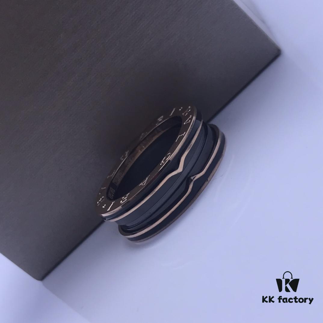 Bvlgari Ring New Black Edge Ceramic Ring Size: 5-11