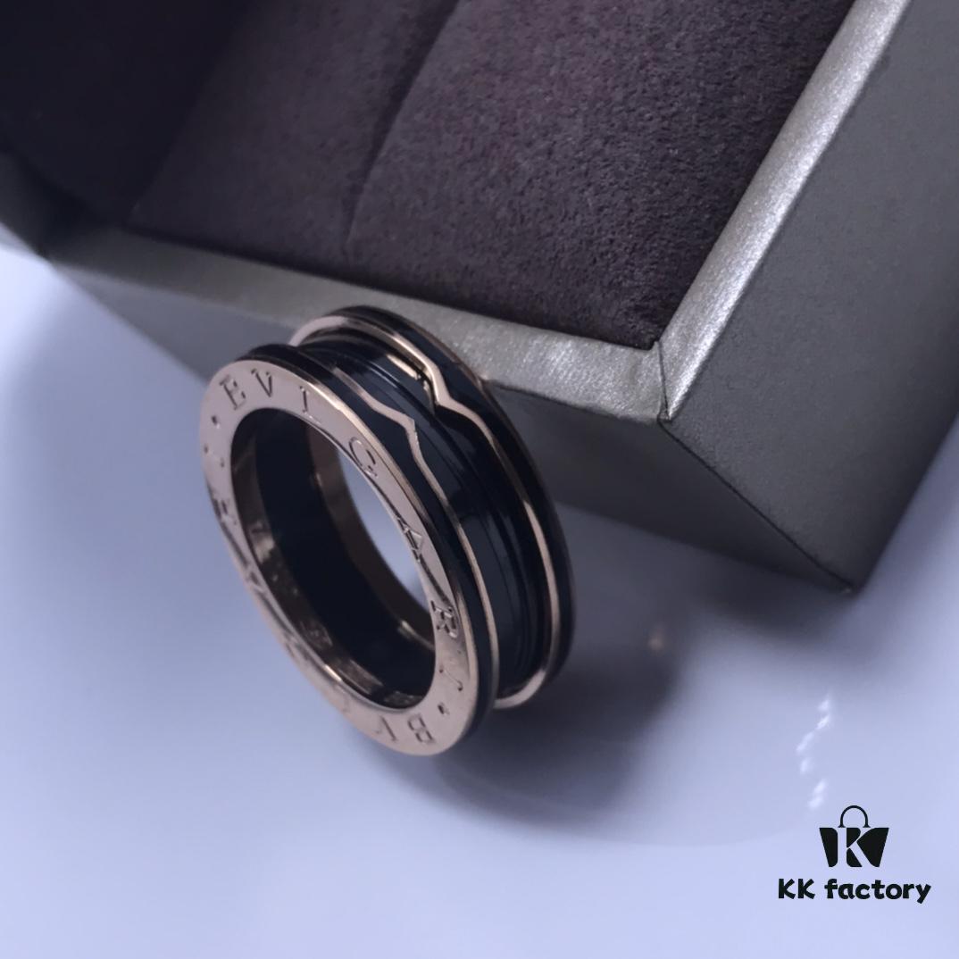 Bvlgari Ring New Black Edge Ceramic Ring Size: 5-11