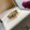 New Arrival V Gold Plated 1.0 Micron Gold Bvlgari-Style Diamond Ring, Most Popular Design, Eternal Classic, High-End Micro-Paved High-Carbon Diamond Material, Authentic Gold Feel