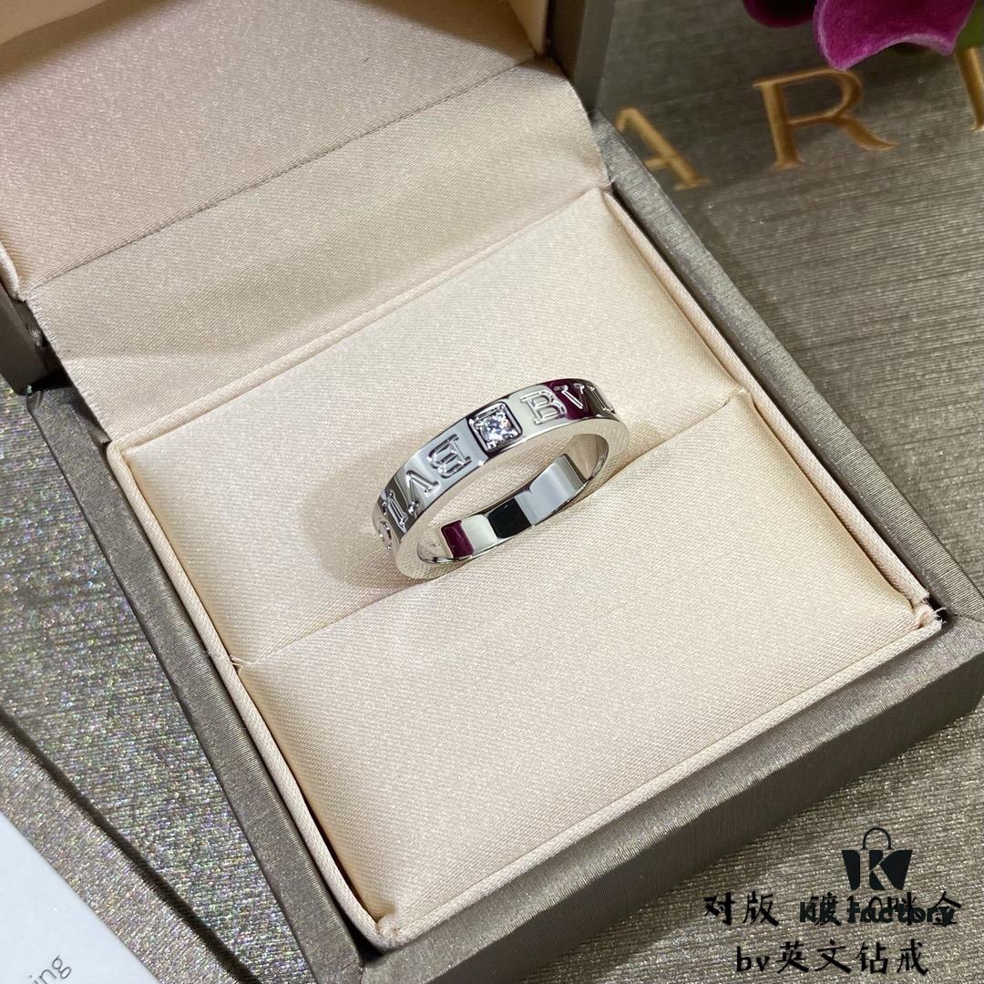 New Arrival V Gold Plated 1.0 Micron Gold Bvlgari-Style Diamond Ring, Most Popular Design, Eternal Classic, High-End Micro-Paved High-Carbon Diamond Material, Authentic Gold Feel