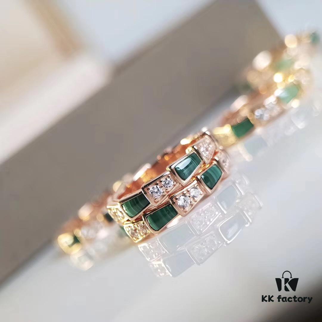 Bvlgari Serpenti Viper Series Smooth Half-Pavé Snakebone Ring