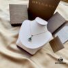 BVLGARI Bvlgari Series Rose Gold Round Stud Earrings and Natural Malachite Fan Pendant Necklace