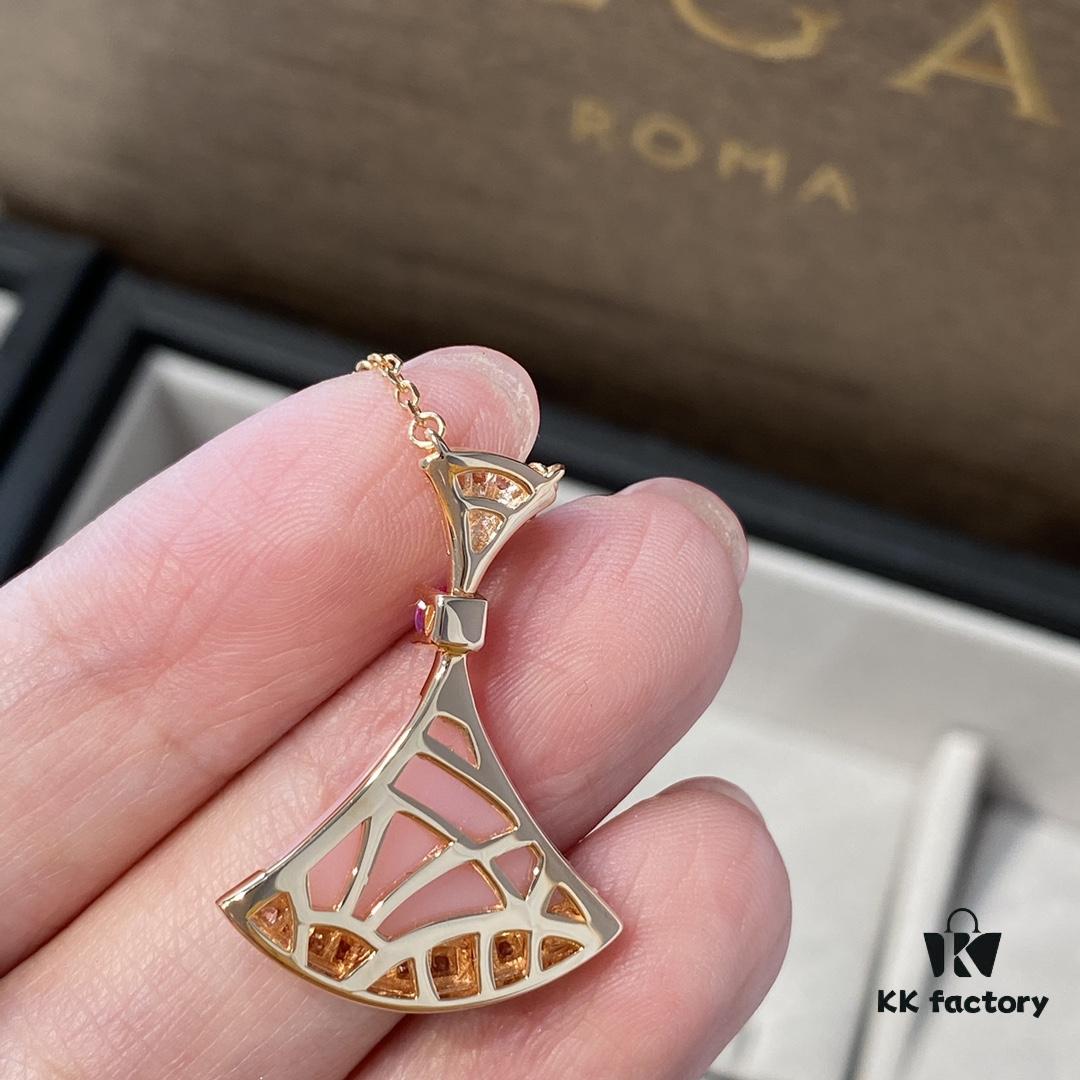 New Arrival, Bvlgari Diva's Dream Series, Limited Edition Pink Opal and Pink Sapphire Pendant Necklace for Qixi Festival