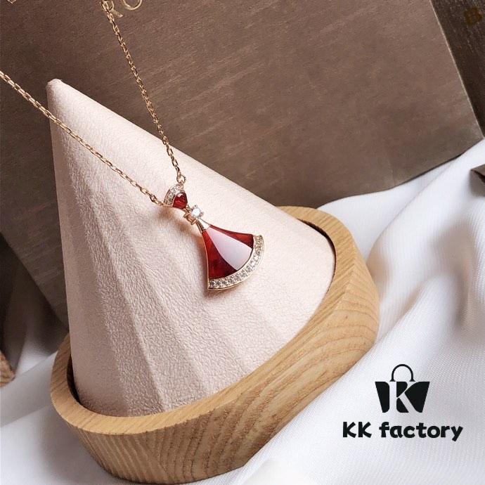 S925 Silver Plated with K-Gold【Bulgari Christmas Limited Edition】Bvlgari DIVAS DREAM Series Rose Gold Necklace, Exquisite Design, Highly Recommended!