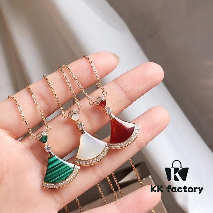 S925 Silver Plated with K-Gold【Bulgari Christmas Limited Edition】Bvlgari DIVAS DREAM Series Rose Gold Necklace, Exquisite Design, Highly Recommended!