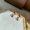 BVLGARI Bulgari Series Rose Gold Round Stud Earrings and Sparkling Diamond Fan-Shaped Drop Earrings