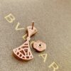 BVLGARI Bulgari Series Rose Gold Round Stud Earrings and Sparkling Diamond Fan-Shaped Drop Earrings