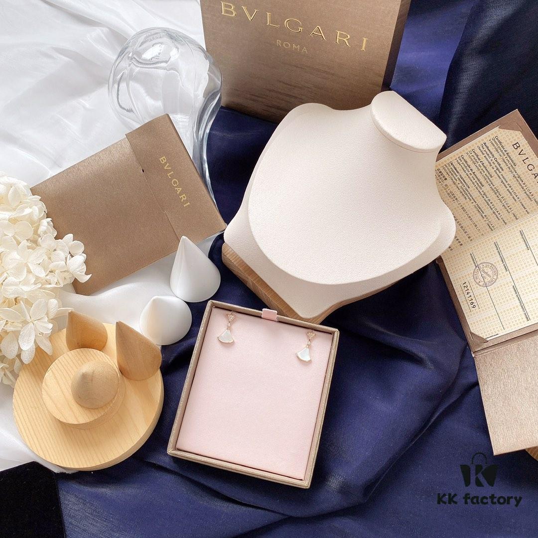 BVLGARI Bulgari Divas' Dream Series Mother-of-Pearl Rose Gold 'Little Skirt' Stud Earrings