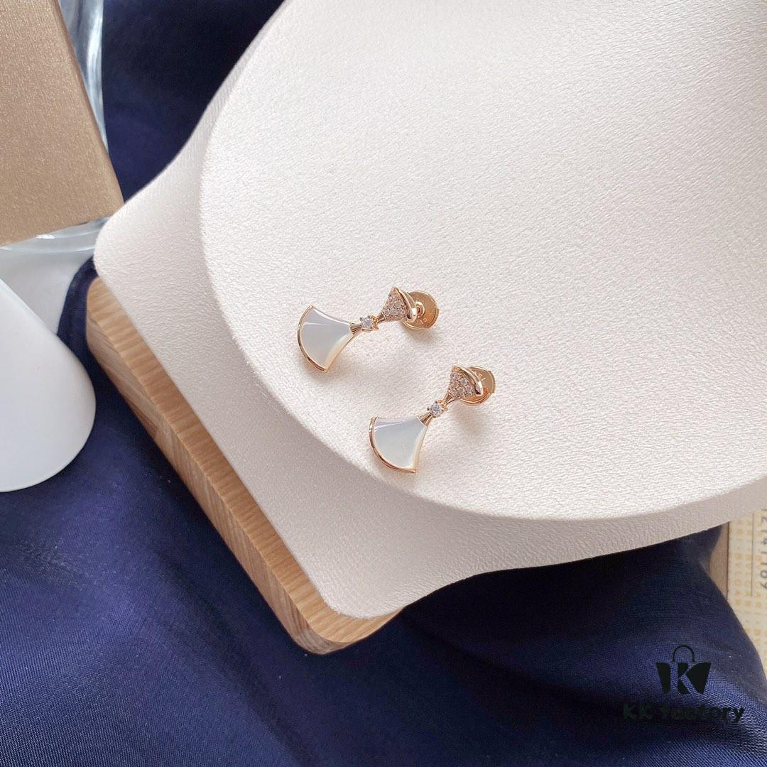 BVLGARI Bulgari Divas' Dream Series Mother-of-Pearl Rose Gold 'Little Skirt' Stud Earrings