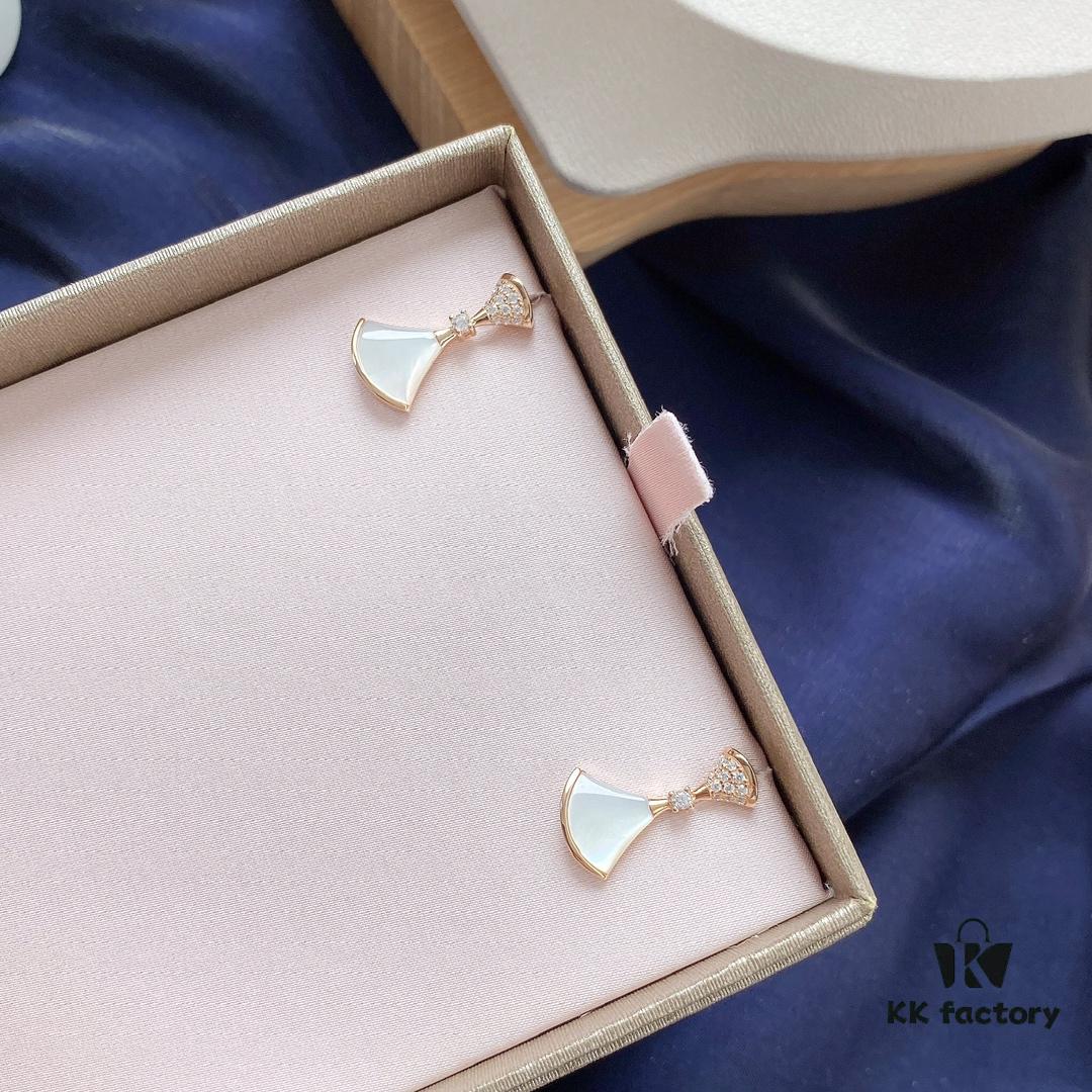 BVLGARI Bulgari Divas' Dream Series Mother-of-Pearl Rose Gold 'Little Skirt' Stud Earrings