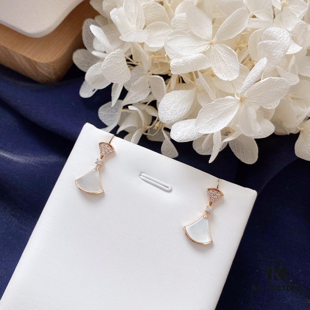 BVLGARI Bulgari Divas' Dream Series Mother-of-Pearl Rose Gold 'Little Skirt' Stud Earrings