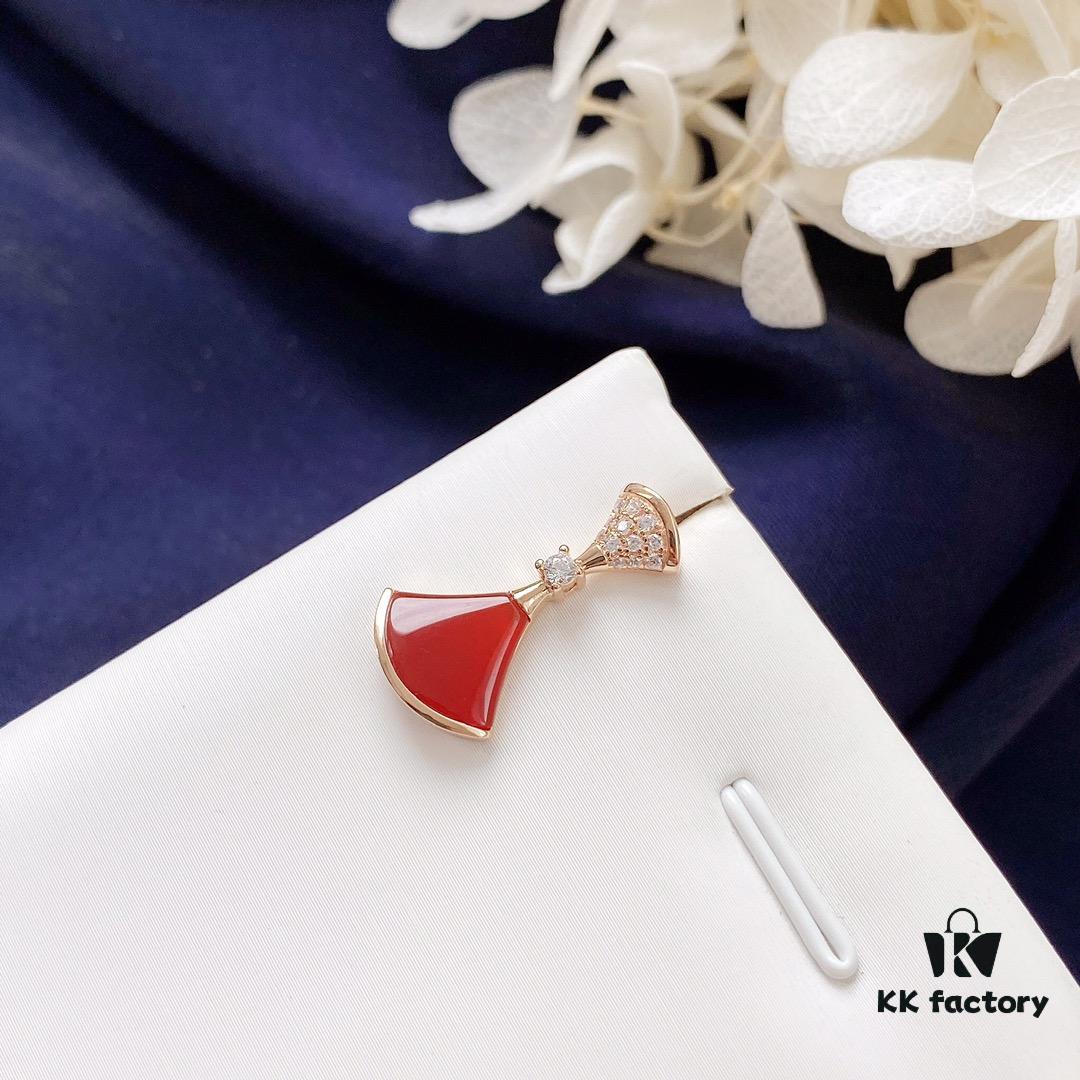 Bvlgari Divas Dream Series Rose Gold Red Stud Earrings - Christmas Limited Edition