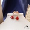 Bvlgari Divas Dream Series Rose Gold Red Stud Earrings - Christmas Limited Edition