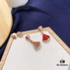 Bvlgari Divas Dream Series Rose Gold Red Stud Earrings - Christmas Limited Edition