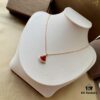 S925 Silver Plated with 18K Gold Bvlgari Divas' Dream Series Natural Red Agate Fan Pendant Necklace