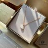 S925 Silver Plated with K Gold Bulgari Divas Dream Series Mother-of-Pearl Fan Pendant Necklace, Champagne Gold and White, Versatile Elegant Style