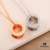 B.zero 1 Necklace Inspired by Roman Colosseum with Spiral Design in Rose Gold Plating and Diamond-Paved Details