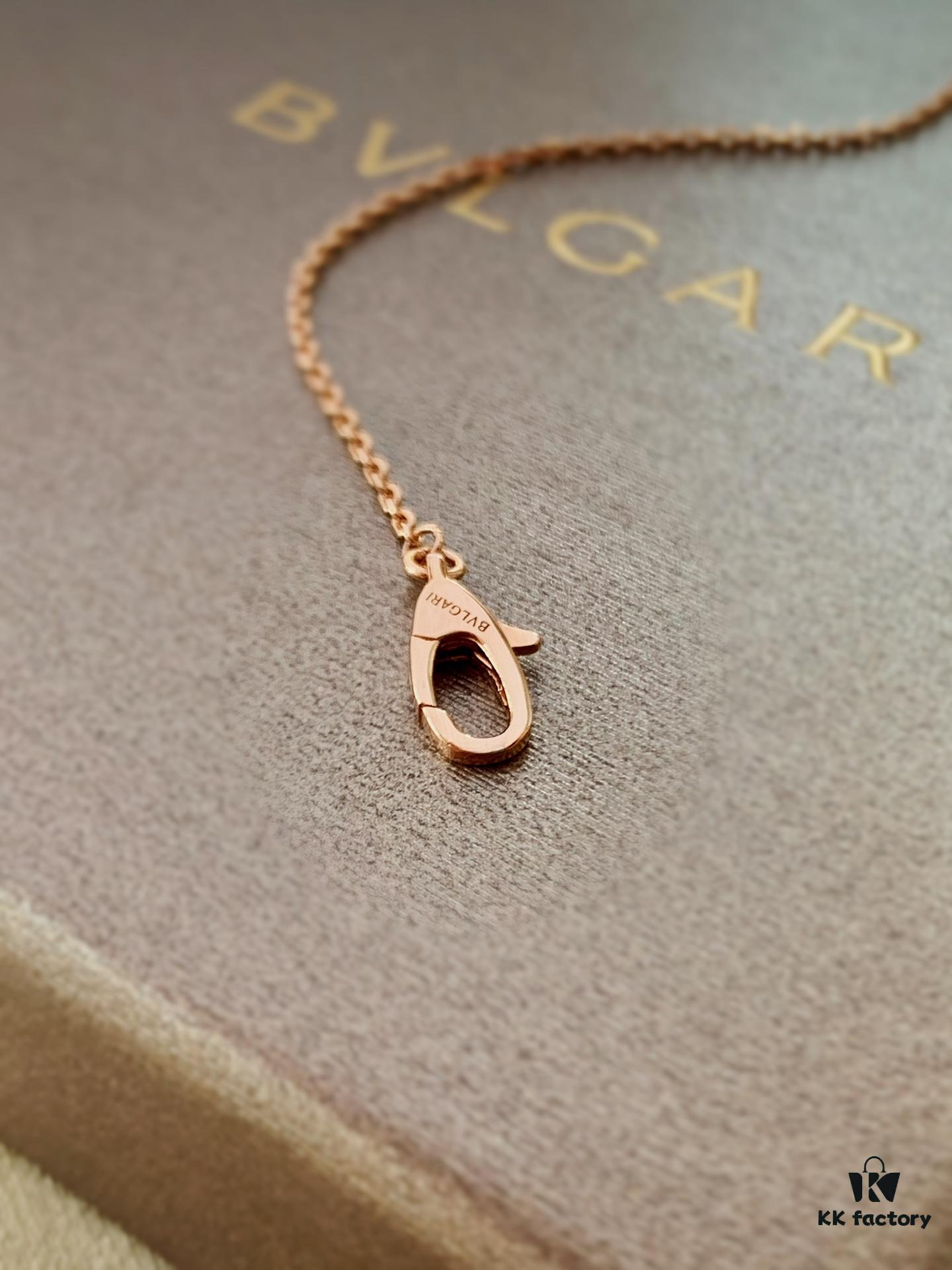 S925 Silver Plated with K Gold Bulgari Divas Dream Series Mother-of-Pearl Fan Pendant Necklace