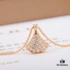 Silver Material 204318 | Xiaoskirt Necklace Z+ | Authentic Bulgari Diva Diamond-Paved Fan Necklace Replica