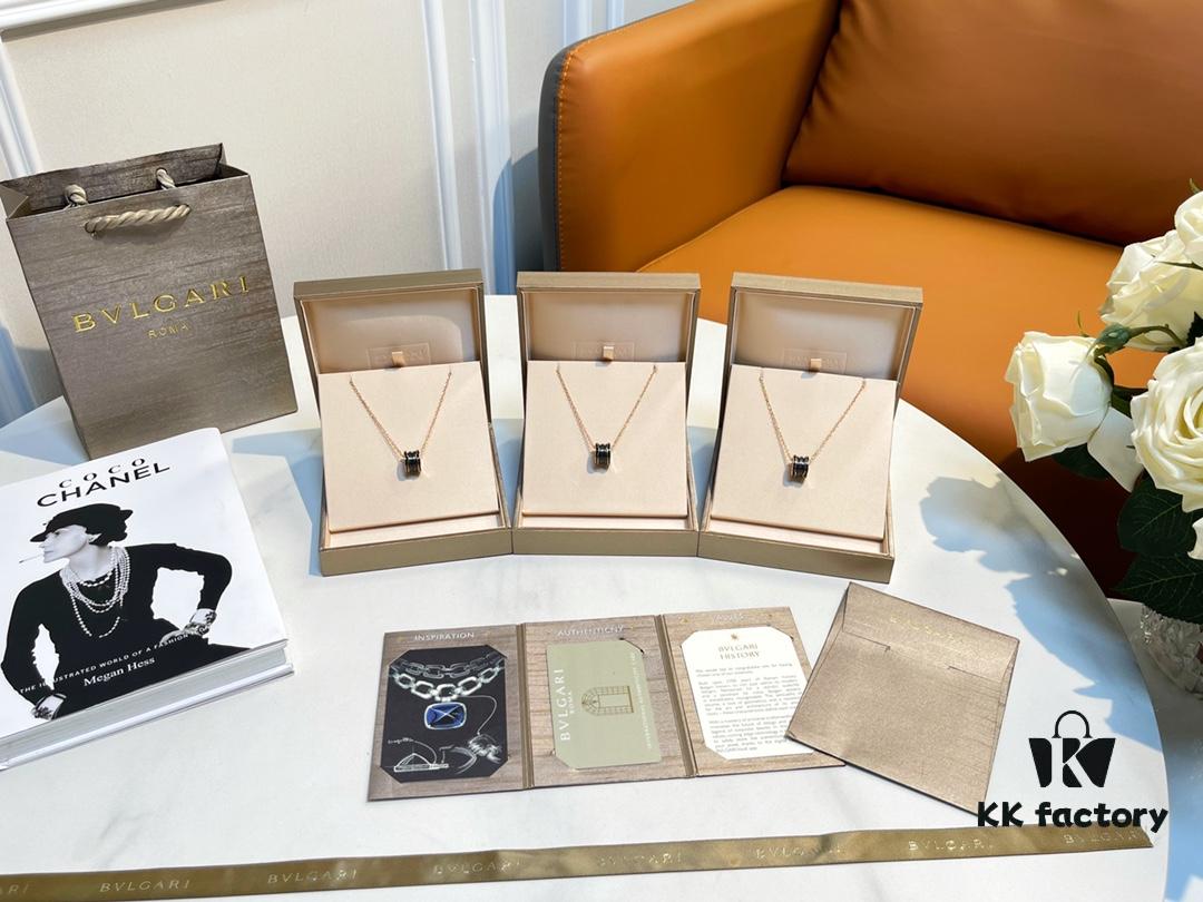 New Arrival Bestseller! BVLGARI Bulgari New Ribbed Black Ceramic Necklace