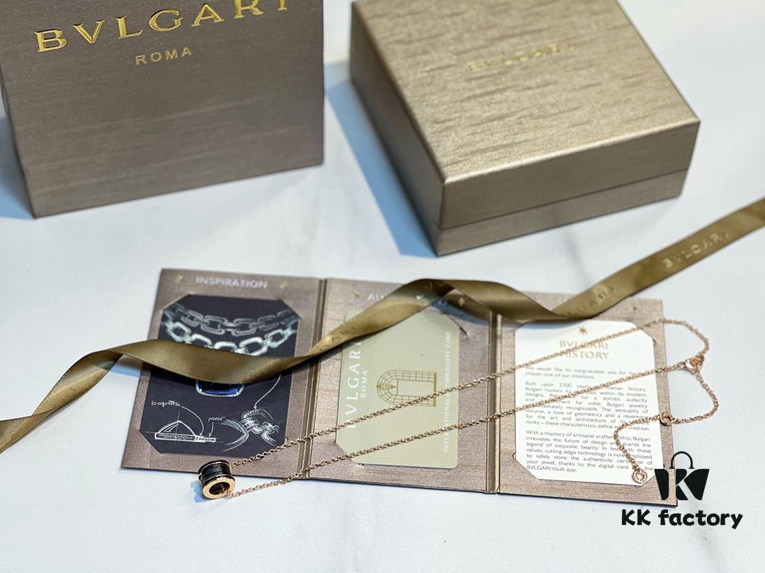 New Arrival Bestseller! BVLGARI Bulgari New Ribbed Black Ceramic Necklace