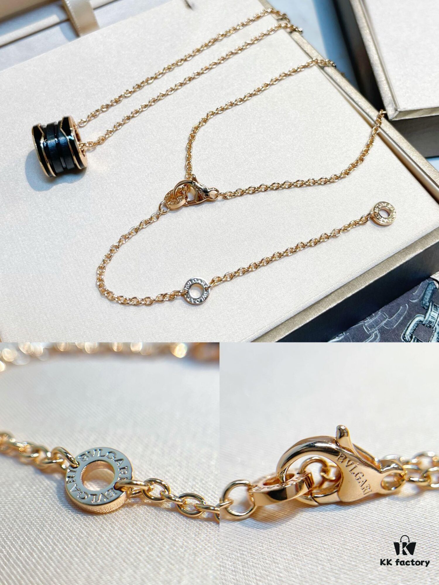 New Arrival Bestseller! BVLGARI Bulgari New Ribbed Black Ceramic Necklace