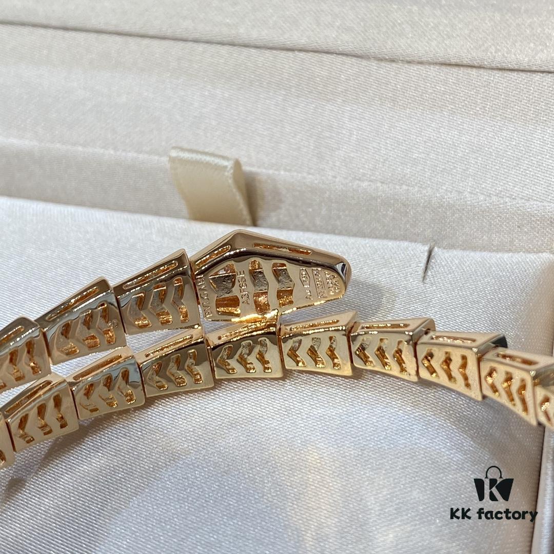 BVLGARI Classic Serpenti Bracelet - Luxury Spring Design with Premium V-Gold and Imported Diamonds