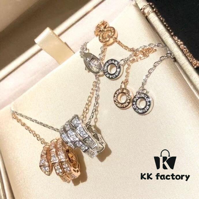 Bvlgari Serpenti Double Snake Necklace - Premium Craftsmanship, 925 Sterling Silver, Rose Gold & White Gold Plated, Authentic Engraving, High-End Replica